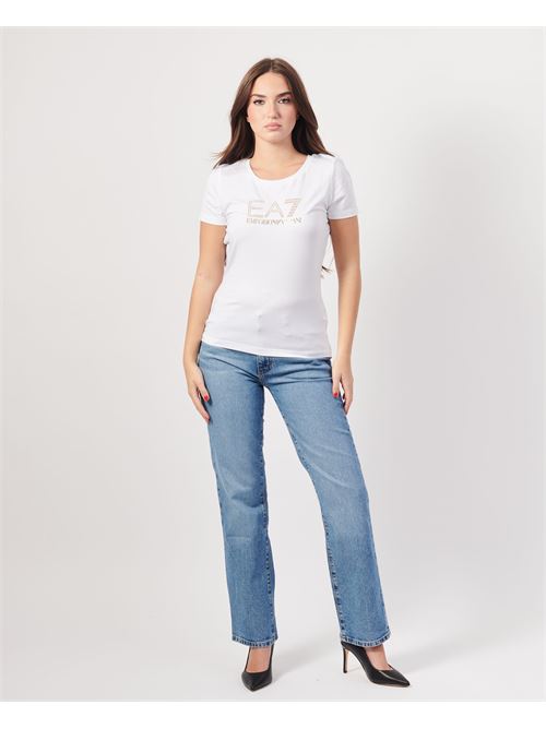 T-shirt femme EA7 en coton avec logo EMPORIO ARMANI EA7 | 8NTT67-TJDQZ1100